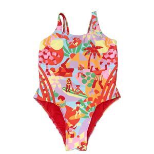 Adidas FARM Rio Colorful Tropical Print One Piece Cutout Back Swimsuit Beach 12
